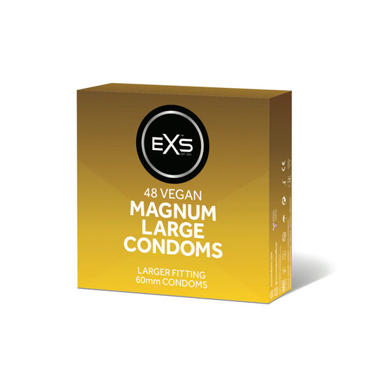 EXS | Magnum Condoms | Natural Latex & Silicone Lubricated | Large Size | Vegan | 48 Pack