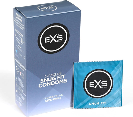 EXS | Snug Fit Condoms | Natural Latex & Tighter More Secure Condom | Vegan