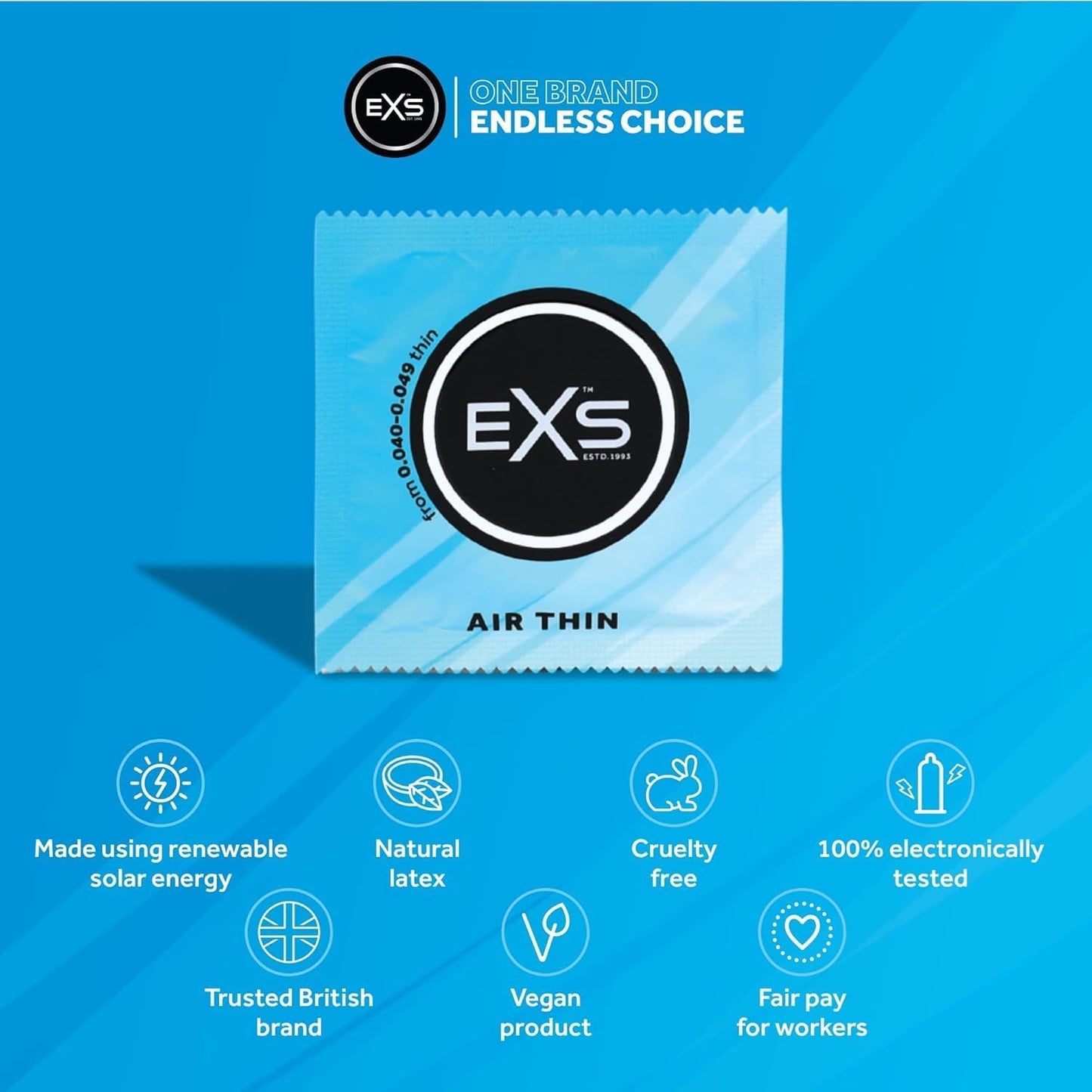 EXS | Air Thin Condoms | One of The Thinnest Quality Condoms | Vegan