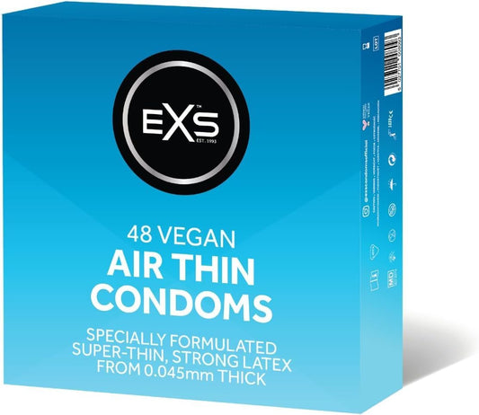 EXS | Air Thin Condoms | One of The Thinnest Quality Condoms | Vegan | 48 Pack