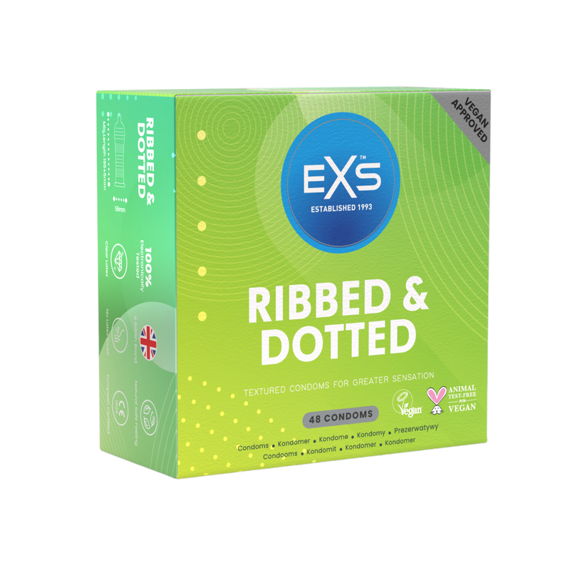 exs condoms ribbed and dotted 48 pack main image