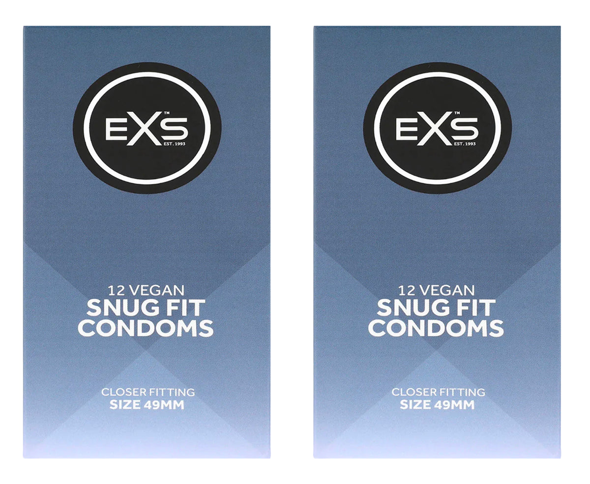 EXS | Snug Fit Condoms | Natural Latex & Tighter More Secure Condom | Vegan