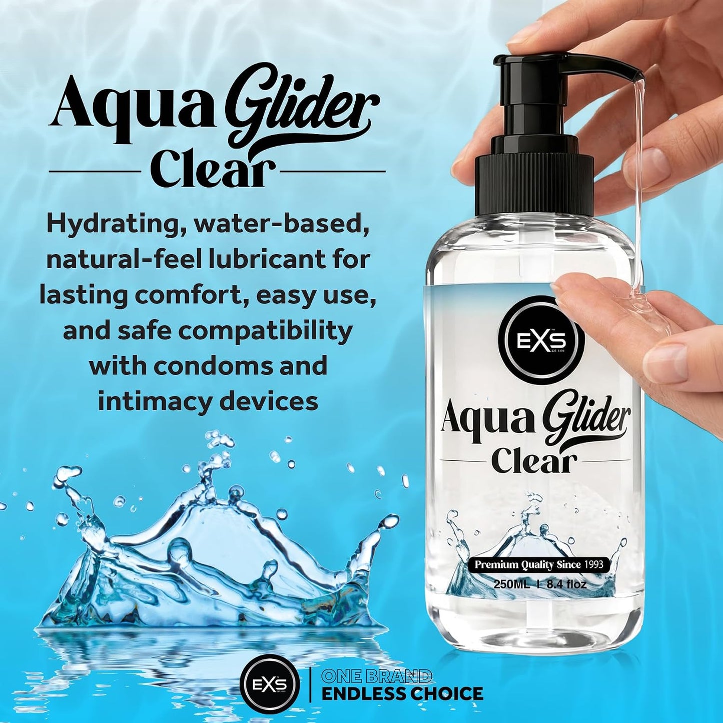 EXS | AquaGlider Clear Lubricant | Fragrance-Free | 250ml