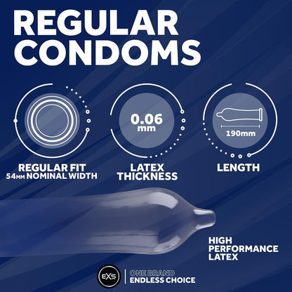EXS | Regular Condoms | Natural Latex & Reliable Condom | Vegan