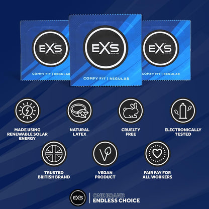 EXS | Regular Condoms | Natural Latex & Reliable Condom | Vegan