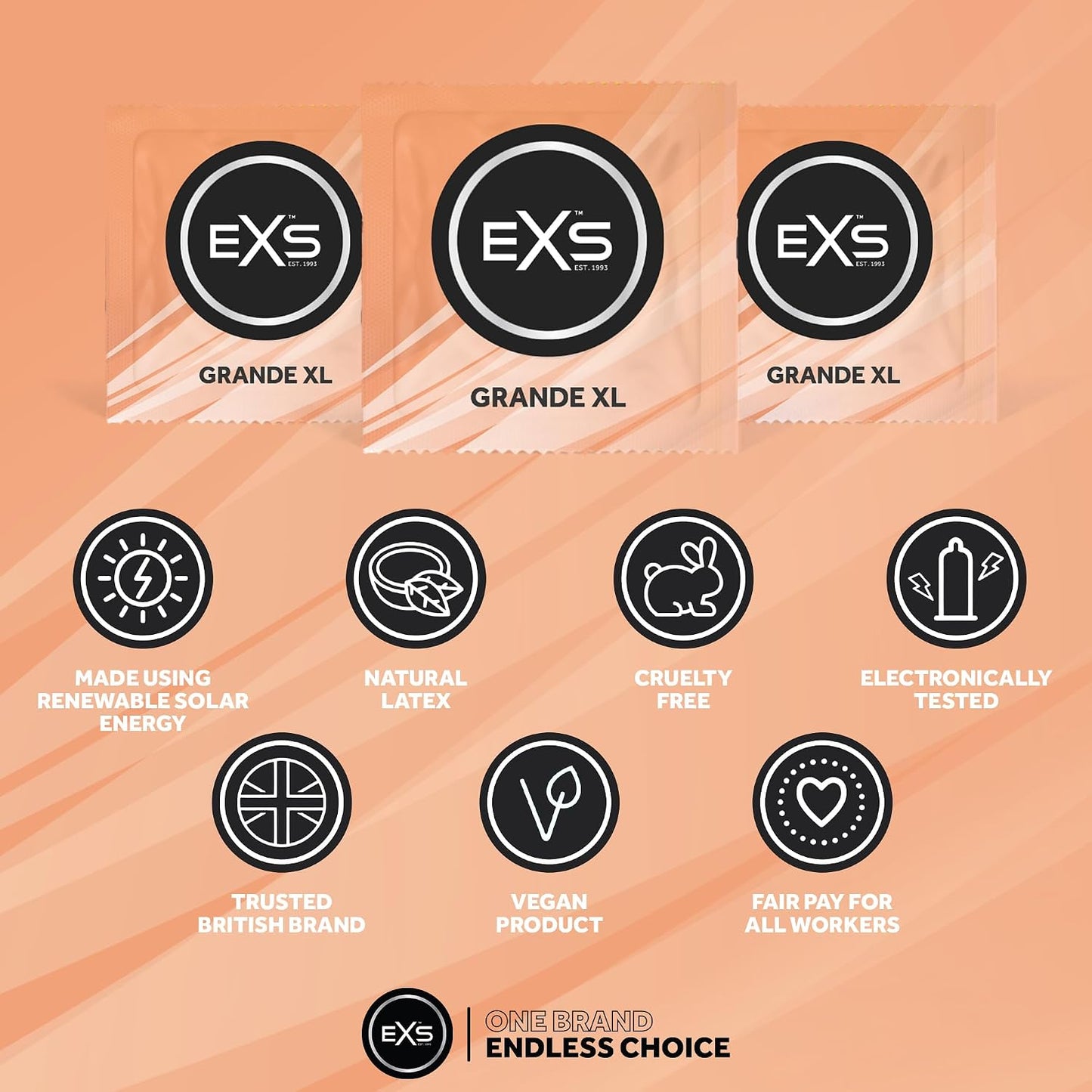 EXS | Grande Extra Large Condoms | Natural Latex &  Condom | Vegan