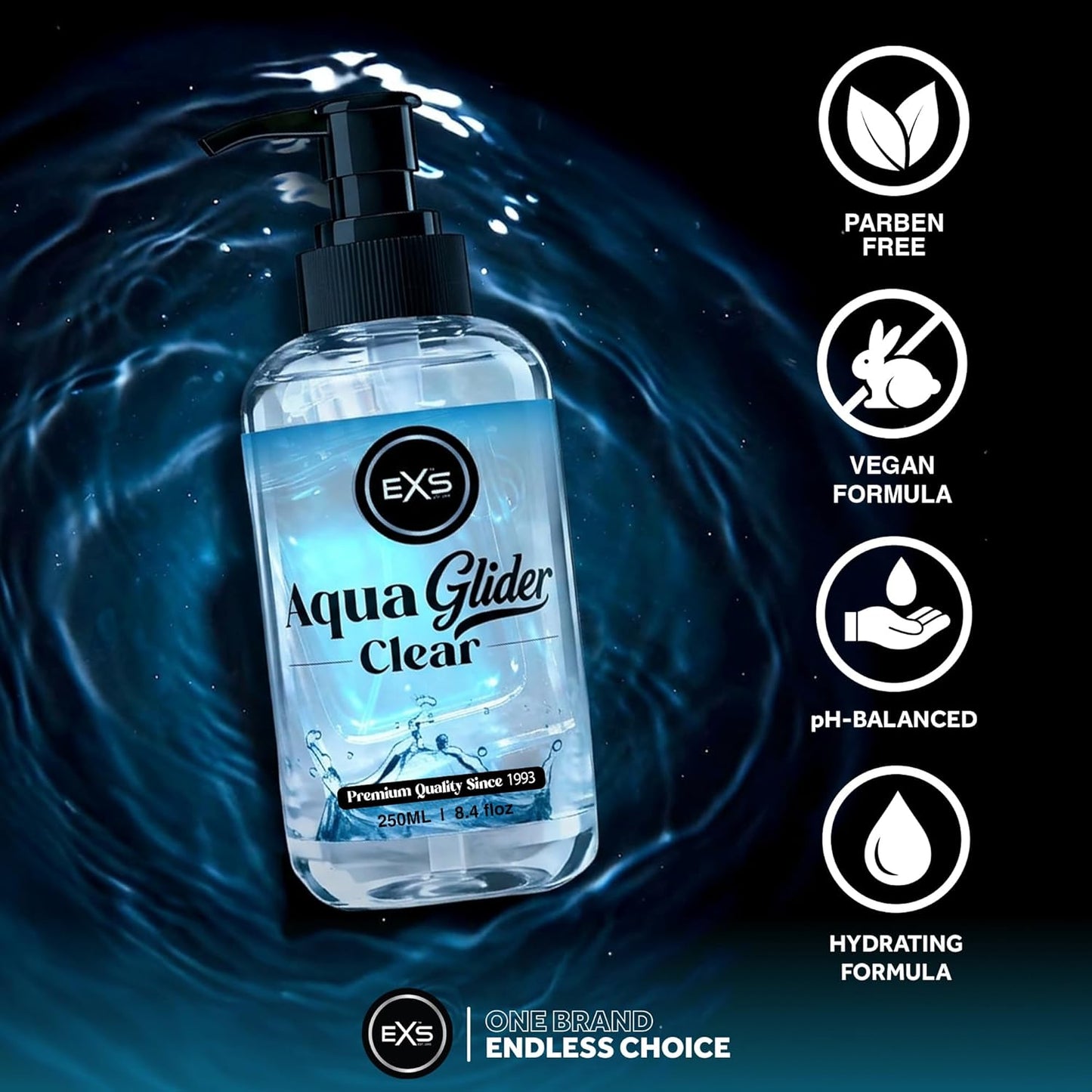 EXS | AquaGlider Clear Lubricant | Fragrance-Free | 250ml