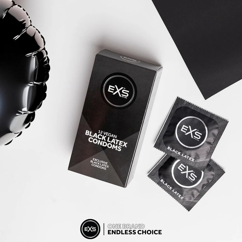 EXS | Black Latex Condoms | Enhance Your Sex Life with Coloured Latex | Vegan
