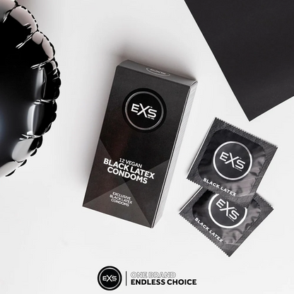EXS | Black Latex Condoms | Enhance Your Sex Life with Coloured Latex | Vegan