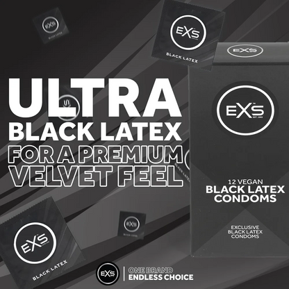EXS | Black Latex Condoms | Enhance Your Sex Life with Coloured Latex | Vegan