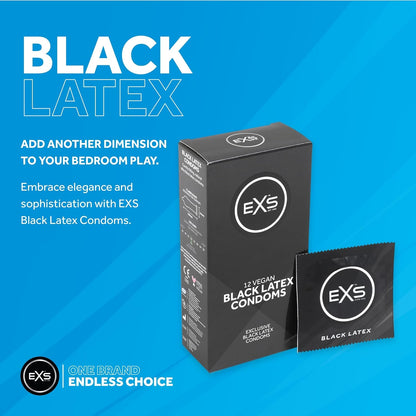 EXS | Black Latex Condoms | Enhance Your Sex Life with Coloured Latex | Vegan