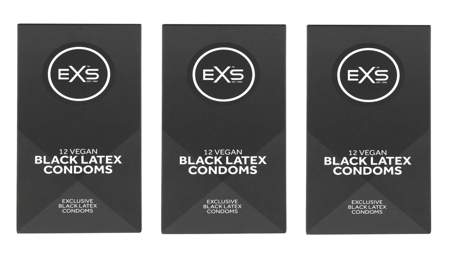 EXS | Black Latex Condoms | Enhance Your Sex Life with Coloured Latex | Vegan