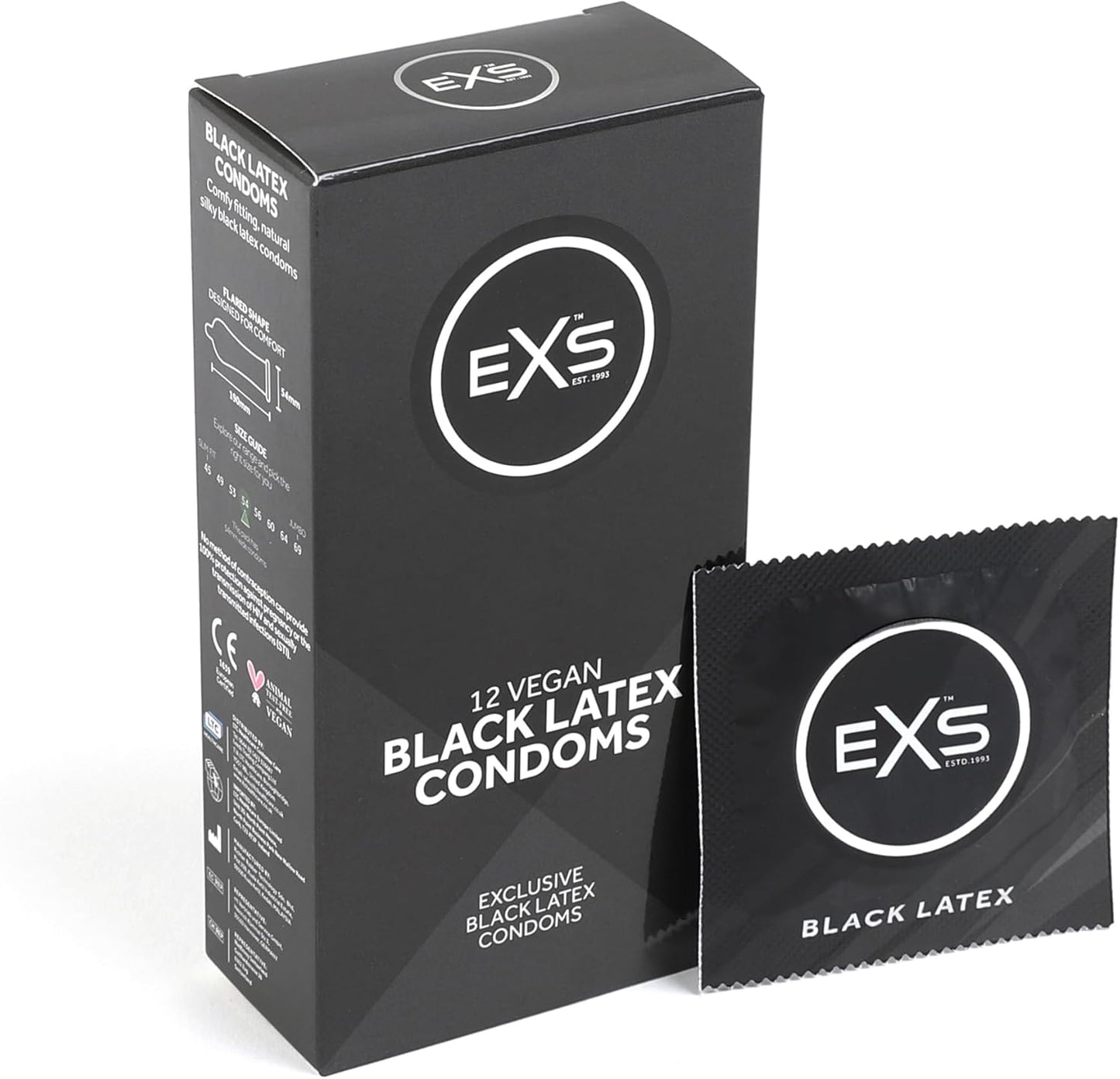 EXS | Black Latex Condoms | Enhance Your Sex Life with Coloured Latex | Vegan