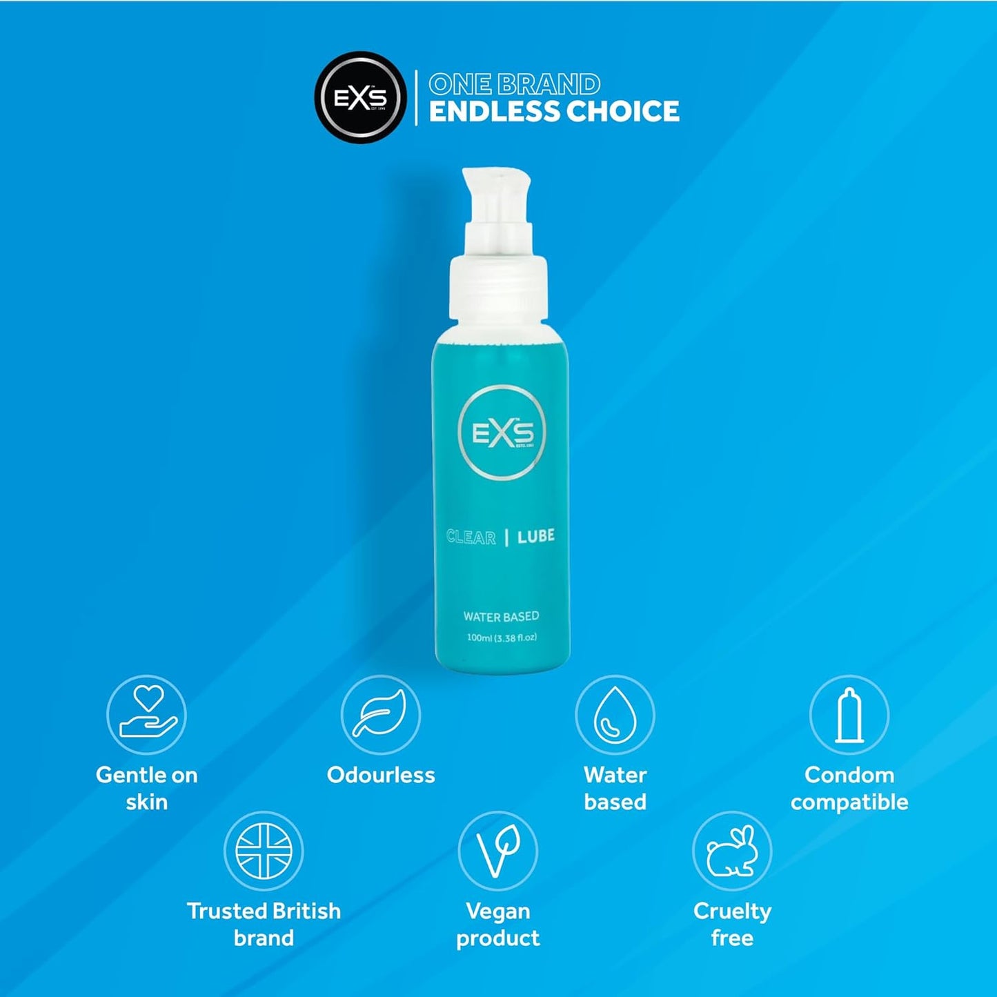 EXS | Premium Clear Personal Lubricant | Vegan | Unscented | 100ml