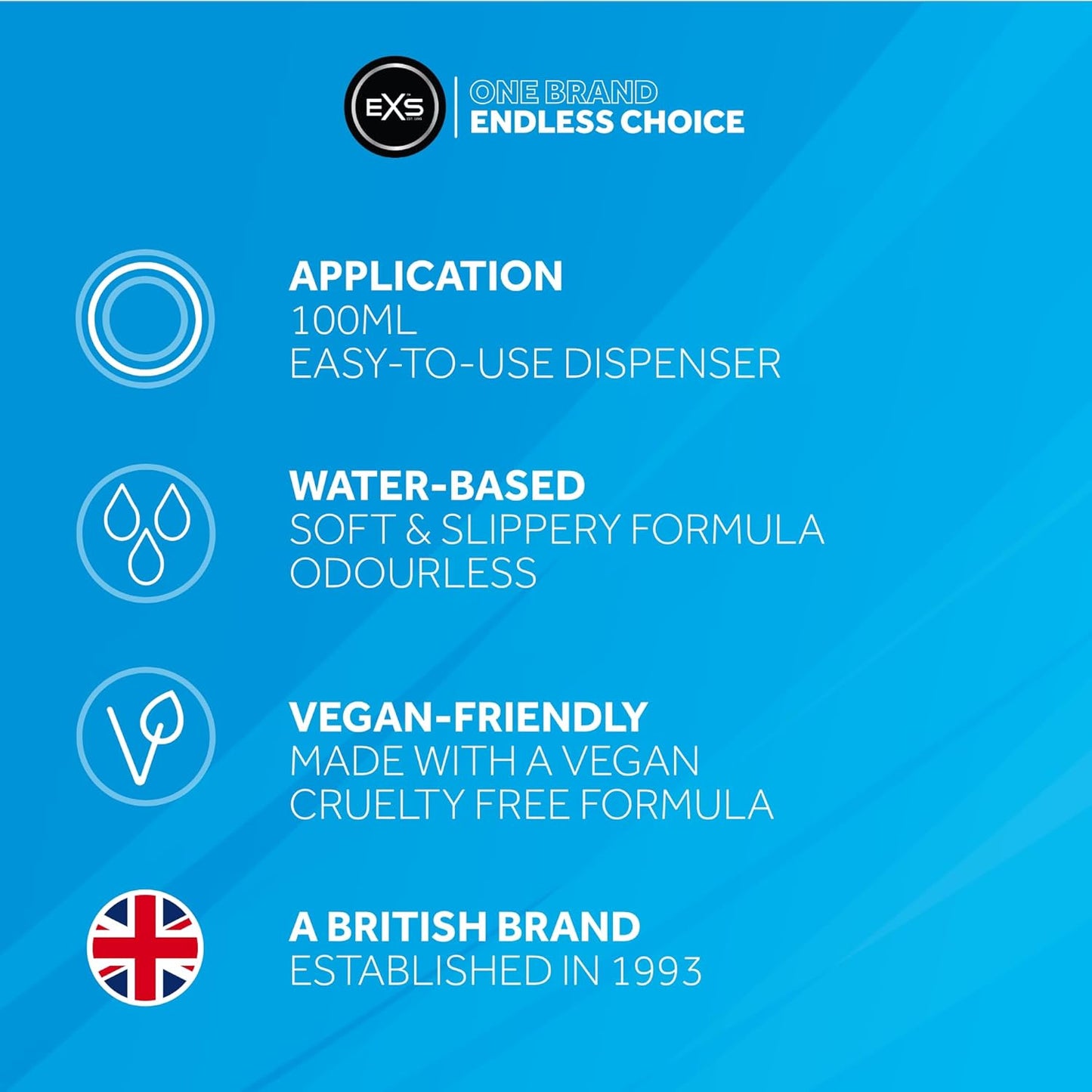 EXS | Premium Clear Personal Lubricant | Vegan | Unscented | 100ml