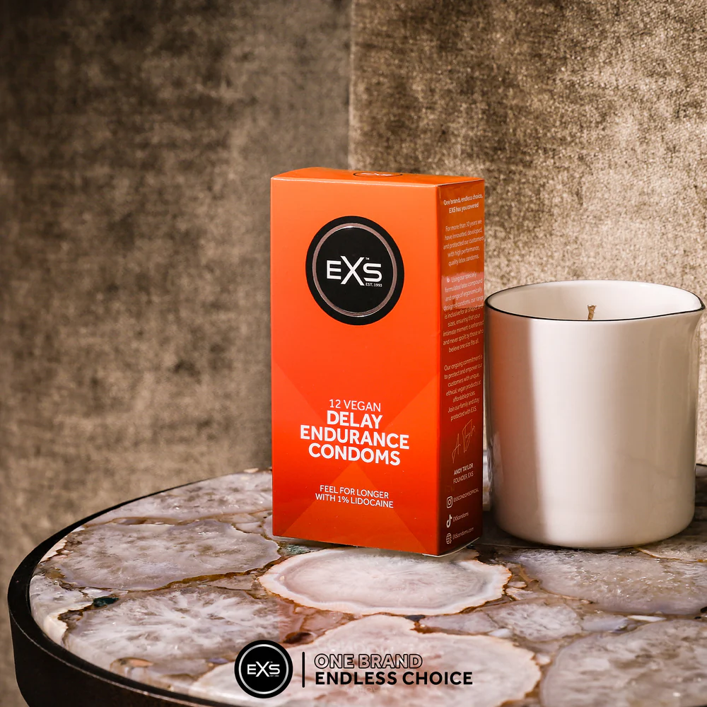 EXS | Delay Condoms | Natural Latex & Silicone Lubricated | Vegan