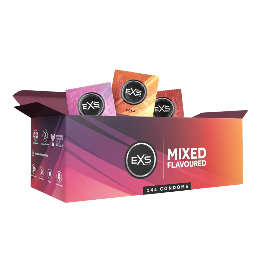 EXS | Mixed Flavoured Condoms | Natural Latex & Silicone Lubricated | Vegan