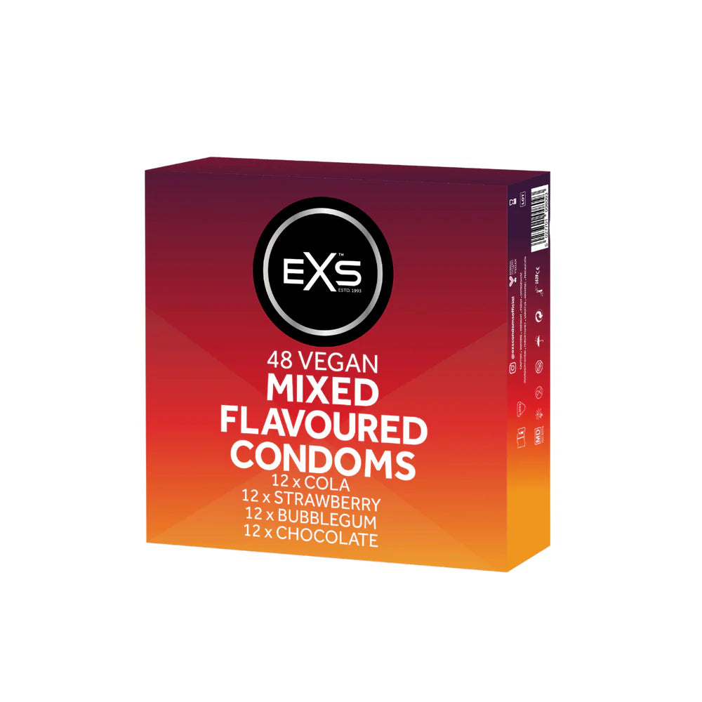 EXS | Mixed Flavoured Condoms | Natural Latex & Silicone Lubricated | Vegan
