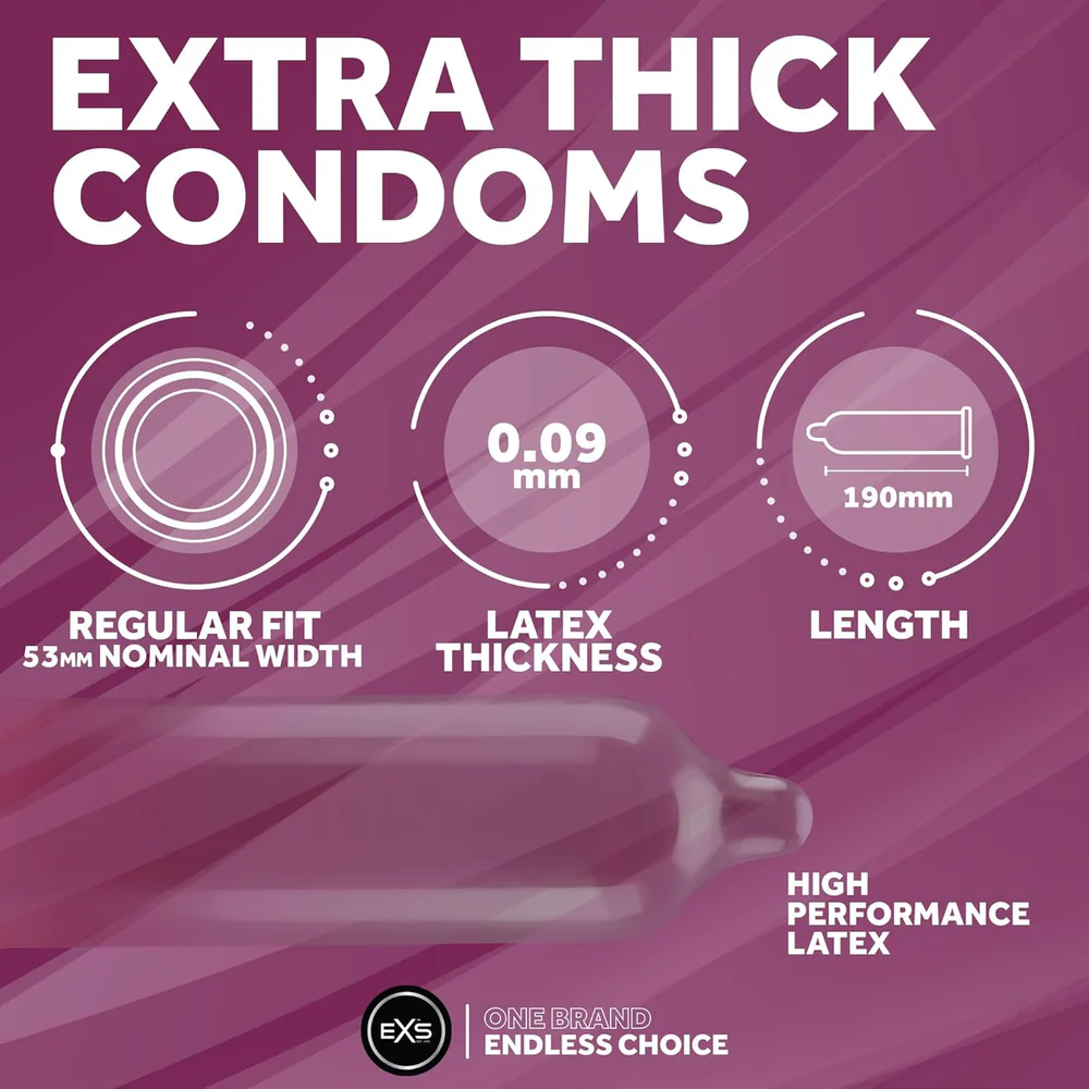EXS Extra Thick Condoms - 144 Bulk Pack