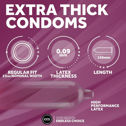 EXS Extra Thick Condoms - 144 Bulk Pack
