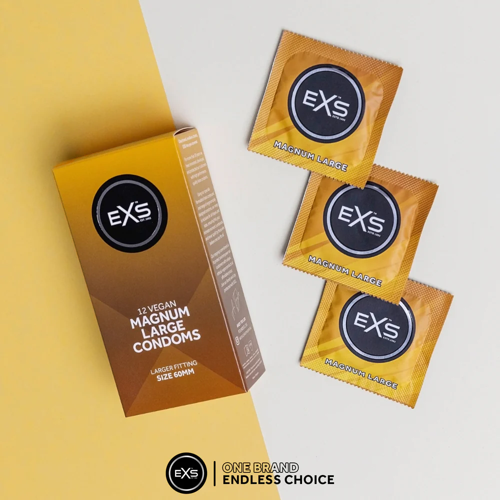 EXS | Magnum Condoms | Natural Latex & Silicone Lubricated | Large Size | Vegan
