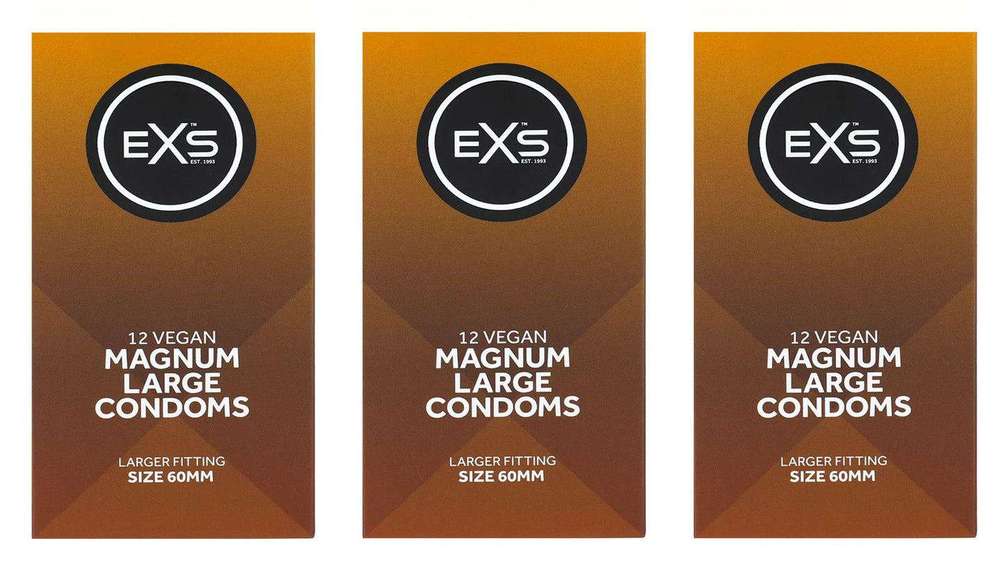 EXS | Magnum Condoms | Natural Latex & Silicone Lubricated | Large Size | Vegan