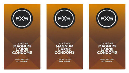 EXS | Magnum Condoms | Natural Latex & Silicone Lubricated | Large Size | Vegan