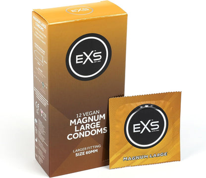 EXS | Magnum Condoms | Natural Latex & Silicone Lubricated | Large Size | Vegan