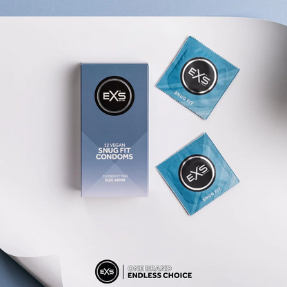 EXS | Snug Fit Condoms | Natural Latex & Tighter More Secure Condom | Vegan