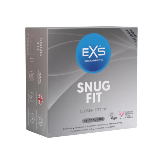 EXS | Snug Fit Condoms | Natural Latex & Tighter More Secure Condom | Vegan | 48 Pack