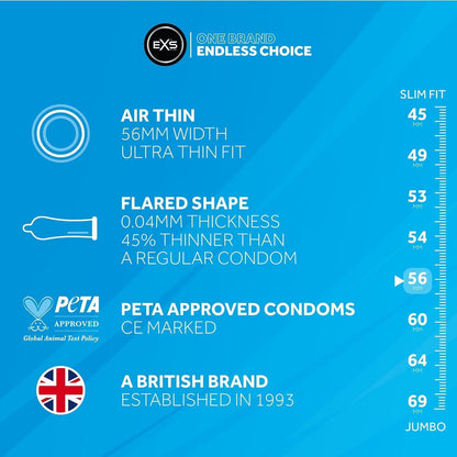 EXS | Air Thin Condoms | One of The Thinnest Quality Condoms | Vegan