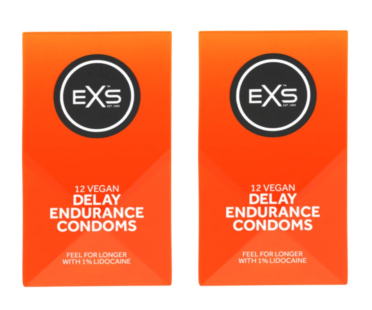 EXS | Delay Condoms | Natural Latex & Silicone Lubricated | Vegan