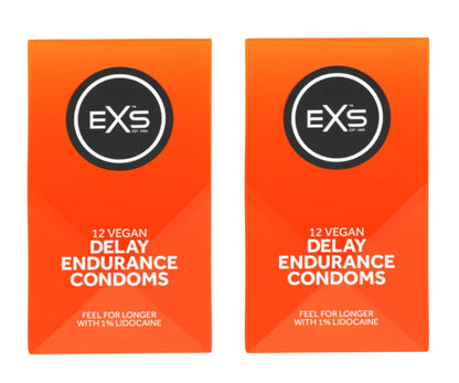 EXS | Delay Condoms | Natural Latex & Silicone Lubricated | Vegan