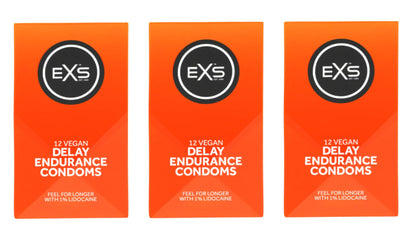 EXS | Delay Condoms | Natural Latex & Silicone Lubricated | Vegan