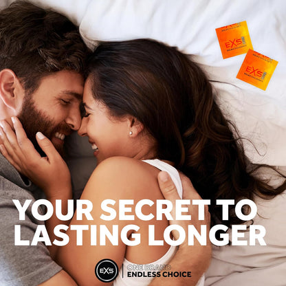EXS | Delay Condoms | Natural Latex & Silicone Lubricated | Vegan