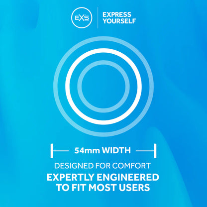 exs condoms 54mm width infographic