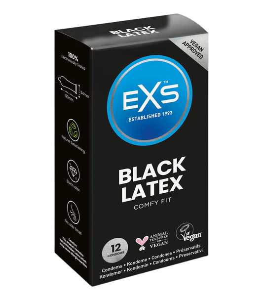 exs condoms main black latex single pack image 