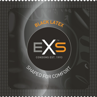 exs condoms black latex single condom