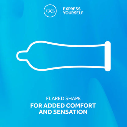 exs cooling condom flared shape inforgraphic