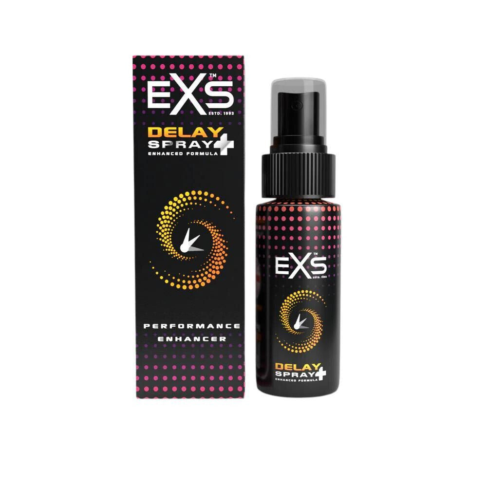 exs condoms delay spray on white background