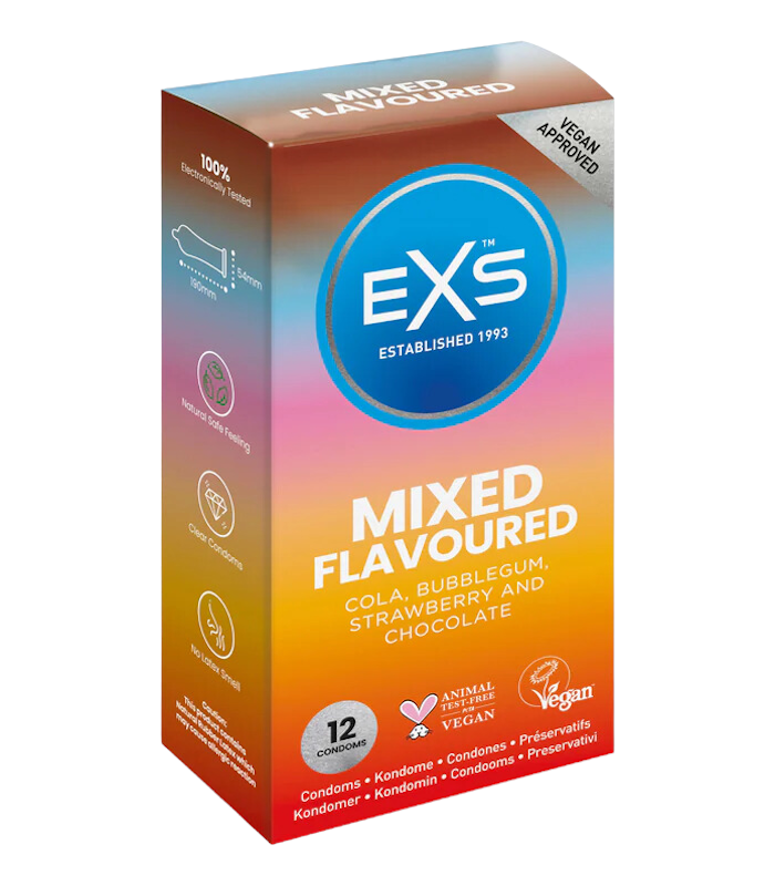 exs condoms mixed flavoured single pack 