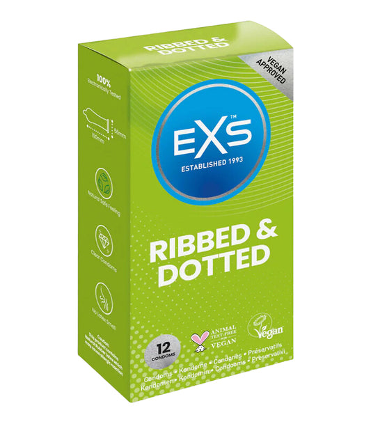 exs condoms ribbed and dotted single