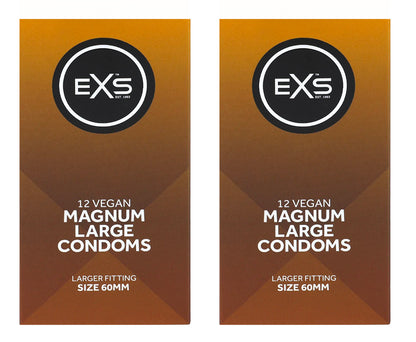 EXS | Magnum Condoms | Natural Latex & Silicone Lubricated | Large Size | Vegan