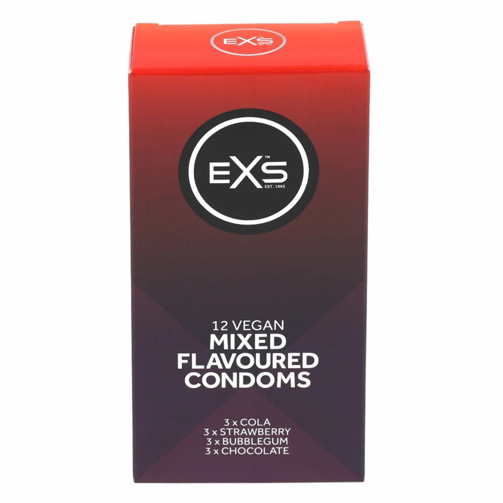 EXS | Mixed Flavoured Condoms | Natural Latex & Silicone Lubricated | Vegan