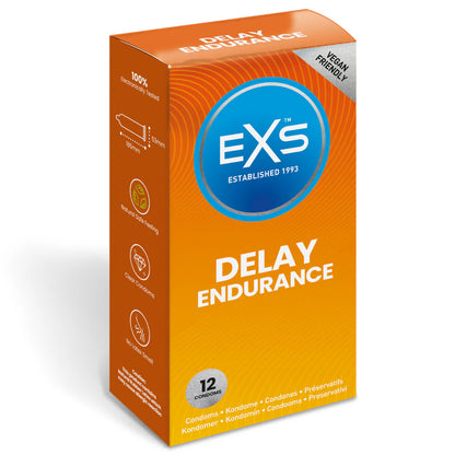 EXS | Delay Condoms | Natural Latex & Silicone Lubricated | Vegan