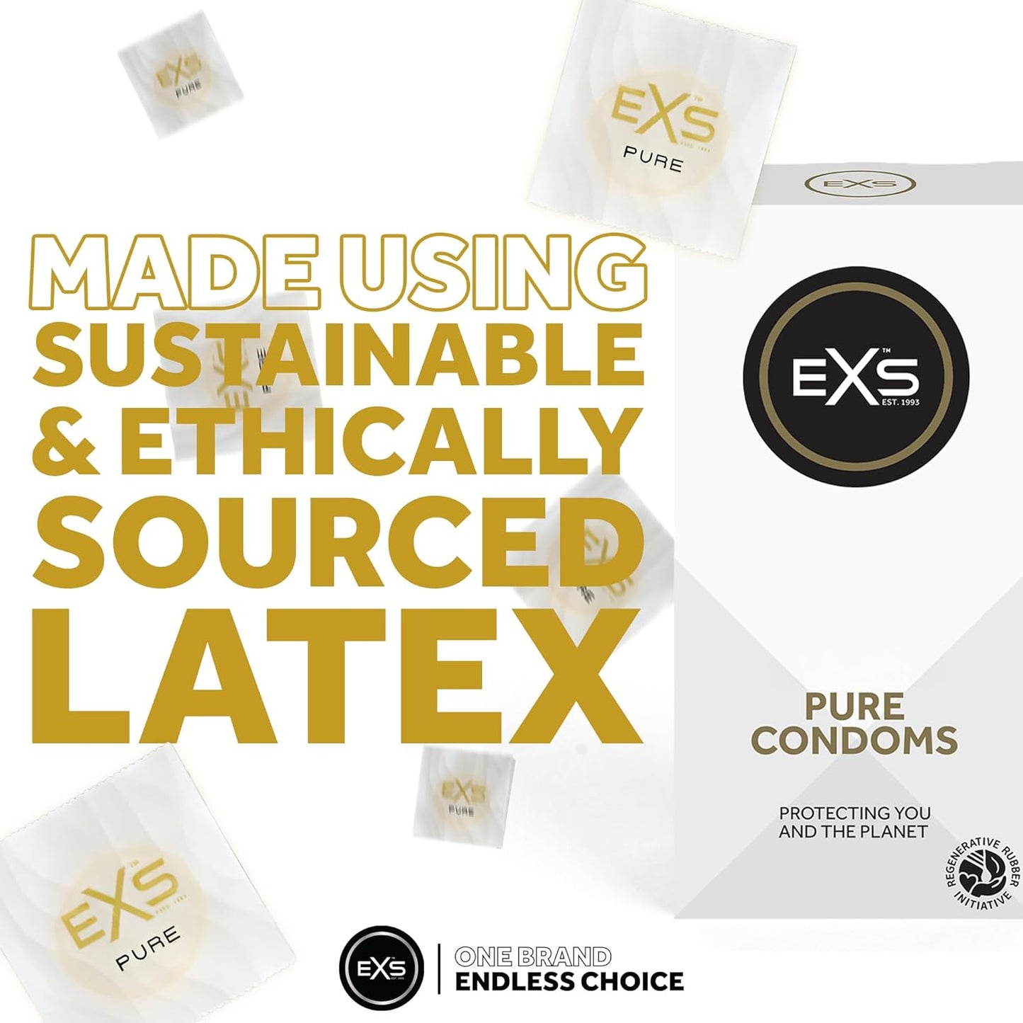 EXS | Pure Condoms | Premium RRI Latex & Fully Sustainable Next Gen Recyclable Foils
