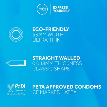 EXS | Pure Condoms | Premium RRI Latex & Fully Sustainable Next Gen Recyclable Foils