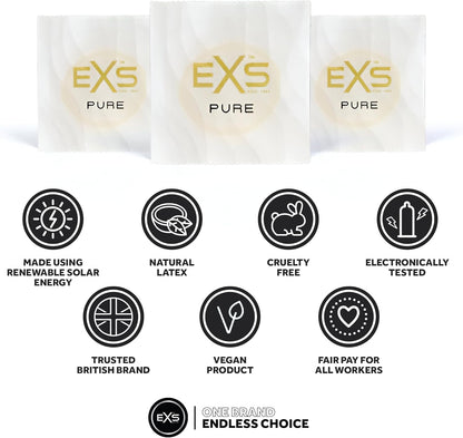 EXS | Pure Condoms | Premium RRI Latex & Fully Sustainable Next Gen Recyclable Foils
