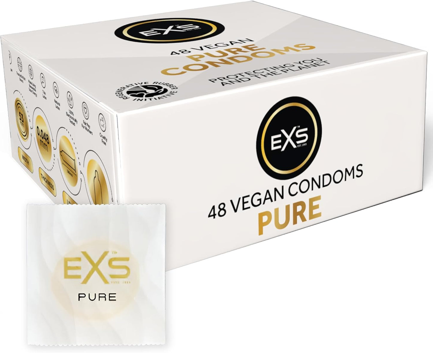 EXS Pure Ultra Thin Latex Condoms - 48 Pack
