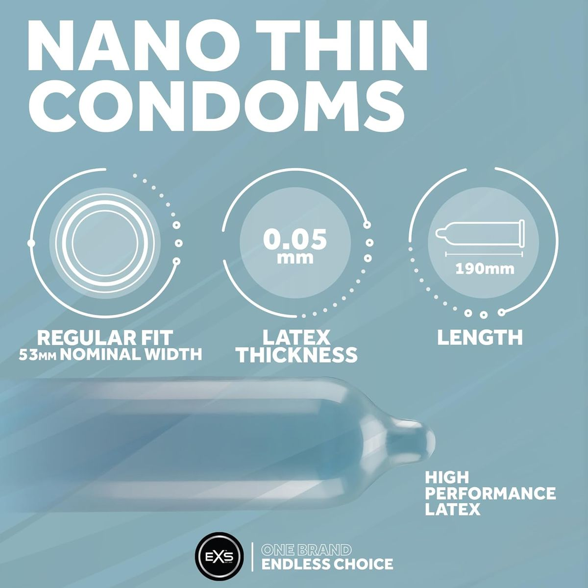 EXS | Nano Thin Condoms | One of The Thinnest Quality Condoms | Vegan